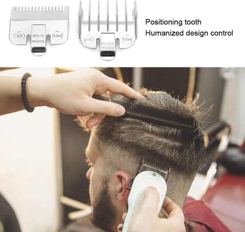 woobles Universal Comb Attachment for Hair Clipper, 1.5mm 4.5mm Professional Stainless Steel Cutting Guide Comb Set(Silver) - Image 4